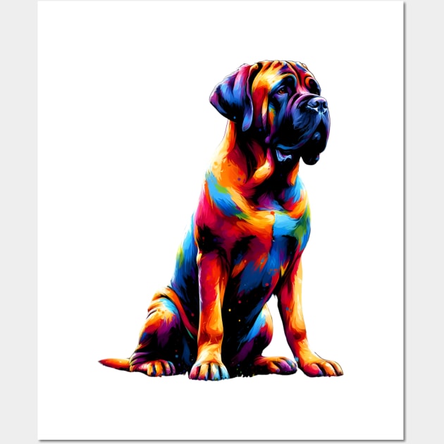 Spanish Mastiff in Vibrant Splash Paint Style Wall Art by ArtRUs